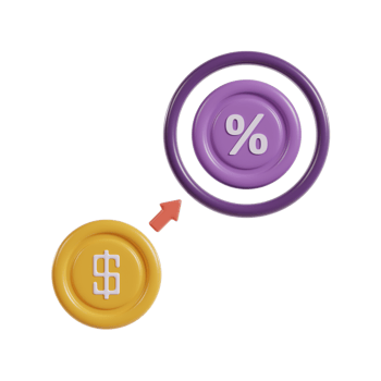 A graphic showing a dollar sign and a percentage symbol, indicating finance or investment concepts. png