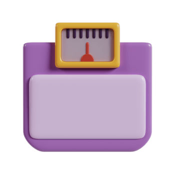A colorful digital scale with a dial for measuring weight. png