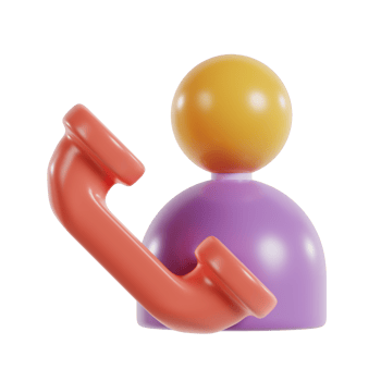 A colorful 3D representation of a person with a phone, symbolizing communication. png
