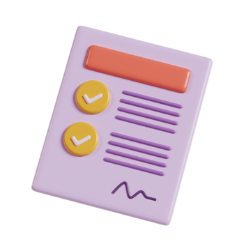 A purple document with checkboxes and lines, suggesting a checklist or form. png