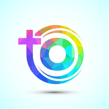 English alphabet O with cross logo sign. The cross of Jesus logo for christian church vector