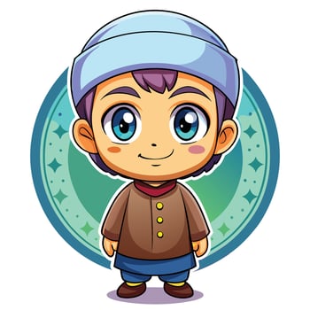 cartoon boy in a hat and coat vector