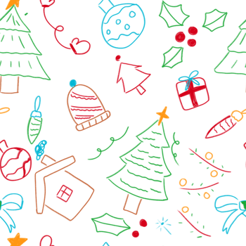 Colorful Hand-Drawn Christmas Doodles Holiday Cheer png