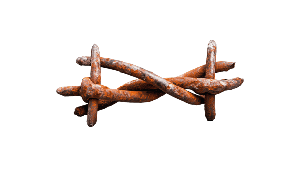 Rusty Metal Nails Cluster on Transparent Background png
