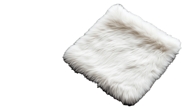 Soft white furry texture with transparent background for design applications png