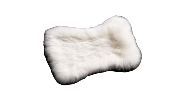 Soft white fur texture on transparent background for design and art png