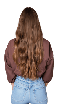 Long Wavy Hair from the Back with Transparent Background png