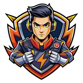 a cartoon character with headphones on his head vector
