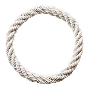 White rope in a circle isolated on transparent background png