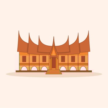 Rumah Gadang, Traditional House From Minangkabau West Sumatra Indonesia vector
