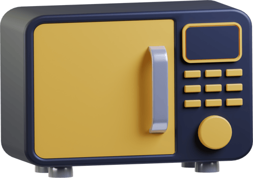 Microwave 3D icon for quick cooking png