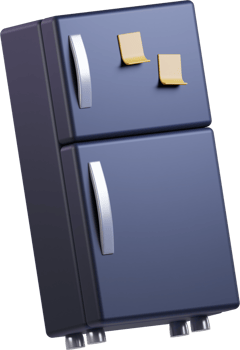 Refrigerator 3D icon for food storage png