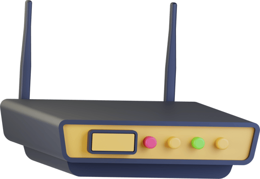 Wi Fi Router 3D icon for internet connection png