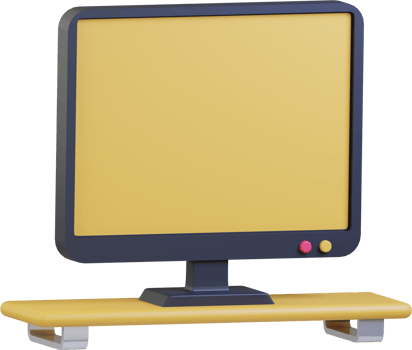 Monitor 3D icon for computer setup png