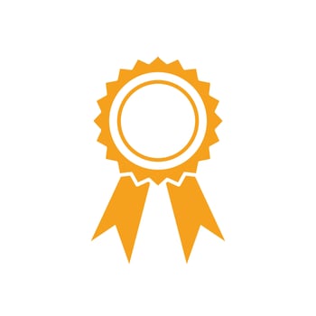 Award ribbon icon illustration. Flat design style eps 10. Gold medal icon on white background. Gold medal design element, symbol of victory. First place, the winner, the best. vector