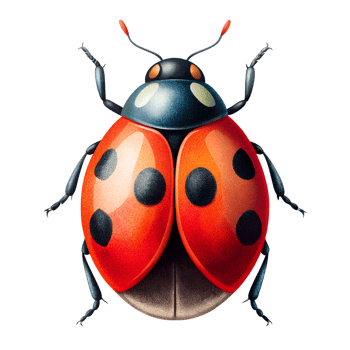 illustration style of ladybug isolated on transparent background png