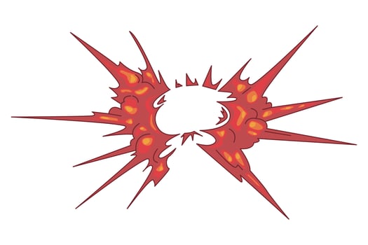 cartoon illustration of a powerful explosion vector