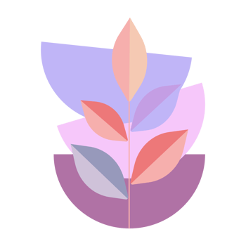 Pastels half circle shape and pastel colorful leafs art prints for designs wall decor and wallpaper . png