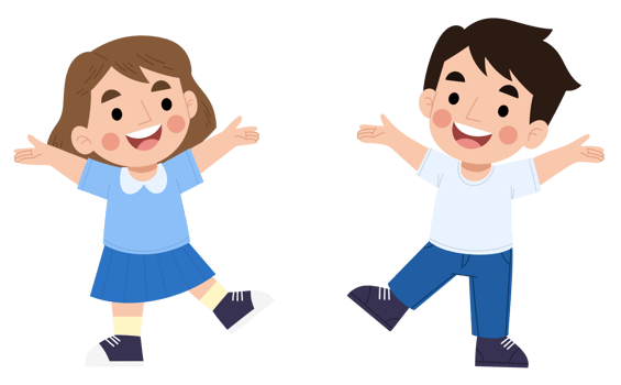 Illustration of cheerful kids jumping png