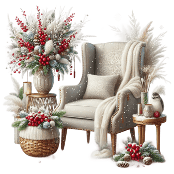 Elegant Christmas Chair For Holiday png