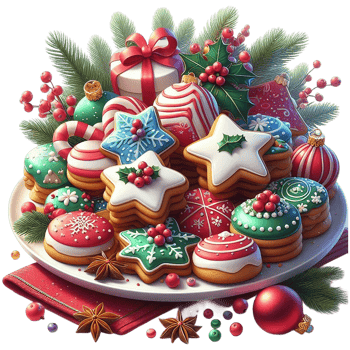 christmas cookies on a plate png