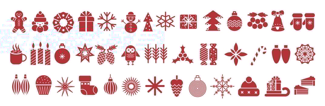 Christmas Element Set, Christmas Collection, Christmas icons vector