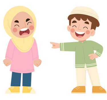 Illustration of a boy bullying a hijab girl png