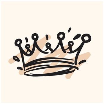 Crown With illustration style doodle and line art vector