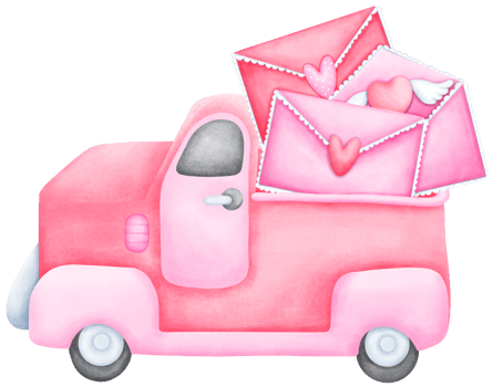 Adorable Valentine red Car Watercolor Clipart. Perfect for Romantic Holiday Projects and Cards png