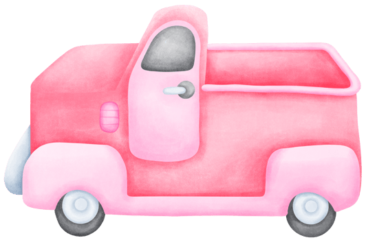 Watercolor Valentine red Car. Cute Hand Drawn Love Illustration for Cards and Designs png