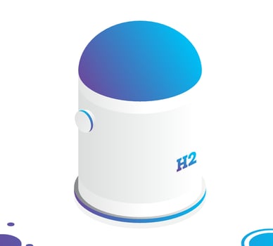Isometric h2 hydrogen storage tank. Object isolated on white background. vector