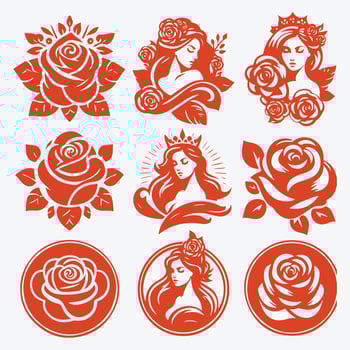 Rose of Grace rose lady logo vector