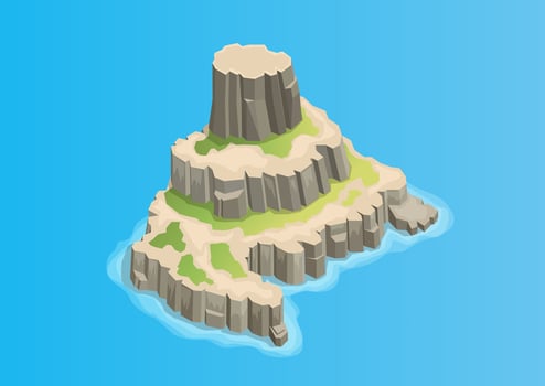 Isometric Rocky Mountain Island vector