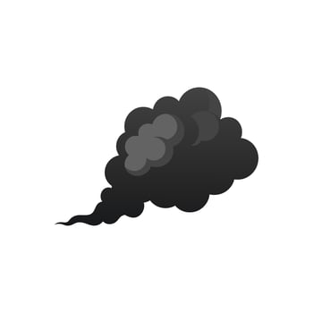 Black smoke isolated flat illustration on white background vector