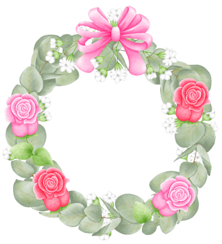 Hand Painted Watercolor Cute Wreath. Perfect for Floral, Botanical, and Festive Decorations png