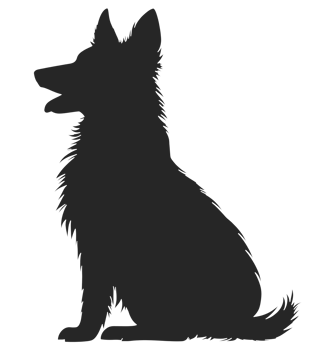 Silhouette of a dog isolated on transparent background png