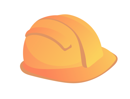 Yellow protective engineering worker helmet png