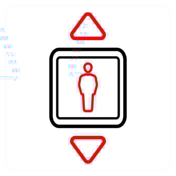 Elevator and man icon concept vector