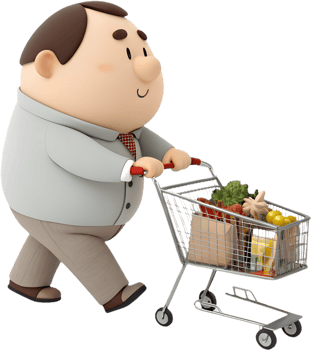 Playful Cartoon Man Depicts Joyful, Fun Moments in Life. . png