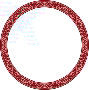 red frame, border, Chinese ornament. Patterned circle, ring of the peoples of East Asia, Korea, Malaysia, Japan, Singapore, Thailand vector