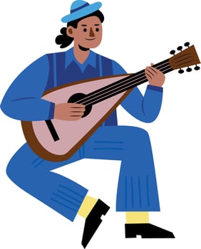 A flat illustration of oud music performance vector