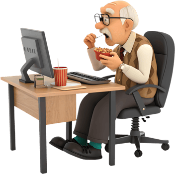 Adorable Cartoon Character Brings Playful Energy to Work Challenges. . png