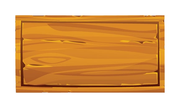 Wooden signboard cartoon illustration vector
