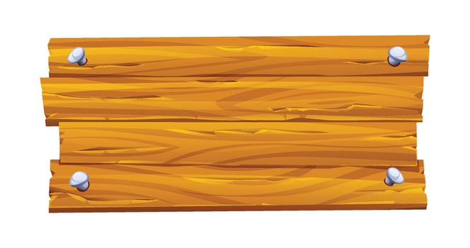 Wooden signboard with nails cartoon illustration vector