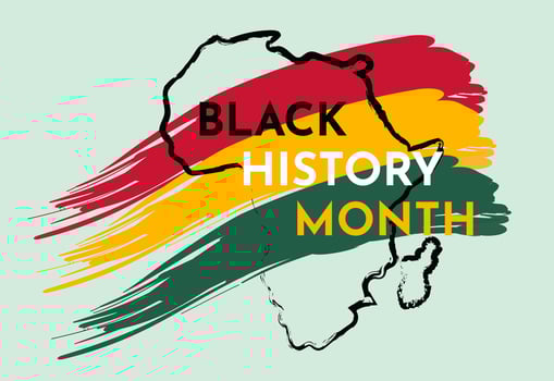 Black History Month illustration. Black History Month lettering with map and flag of Bolivia vector