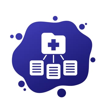 medical documents icon with file folder vector