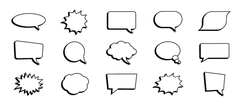 bubble text comic, label speech vector