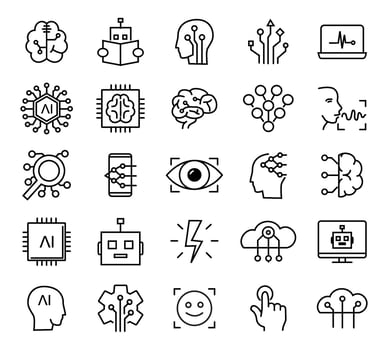 Technology ai decorative, system ai vector
