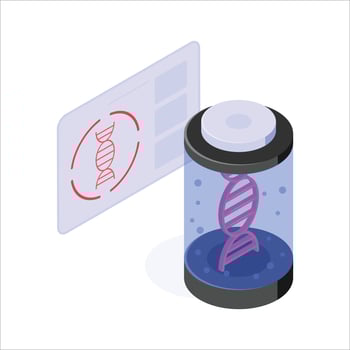 Digital panel showcasing DNA sequencing for genetic research vector