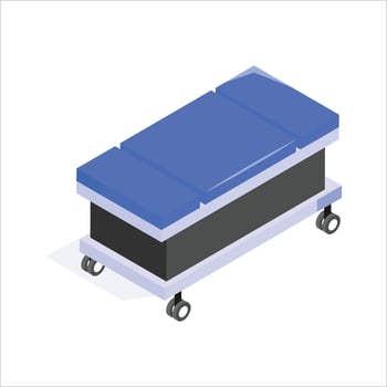 Automated patient bed designed for hospital care and mobility vector